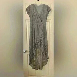 Altr’d State Gray Lace Dress hi low Size Medium